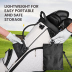 Finger Ten Golf Pouch Bag For Valuables Tee Color With 4 Golf Pencil Pack, Zippered Pocket Gear Clip Hook To Bag (Black Pouch Ba