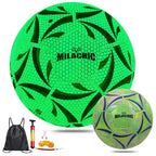 Milachic Soccer Ball, Glow In The Dark Soccer Ball Size 5, Glowing Luminous Green Soccer Balls Gifts For Boys, Girls, Men, Women