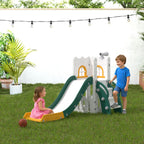 LulliSpace 6 in 1 Toddler Slide,Kids Playset for Toddlers Indoor Outdoor, Baby Slide with Basketball Hoop, Telescope & Storage S
