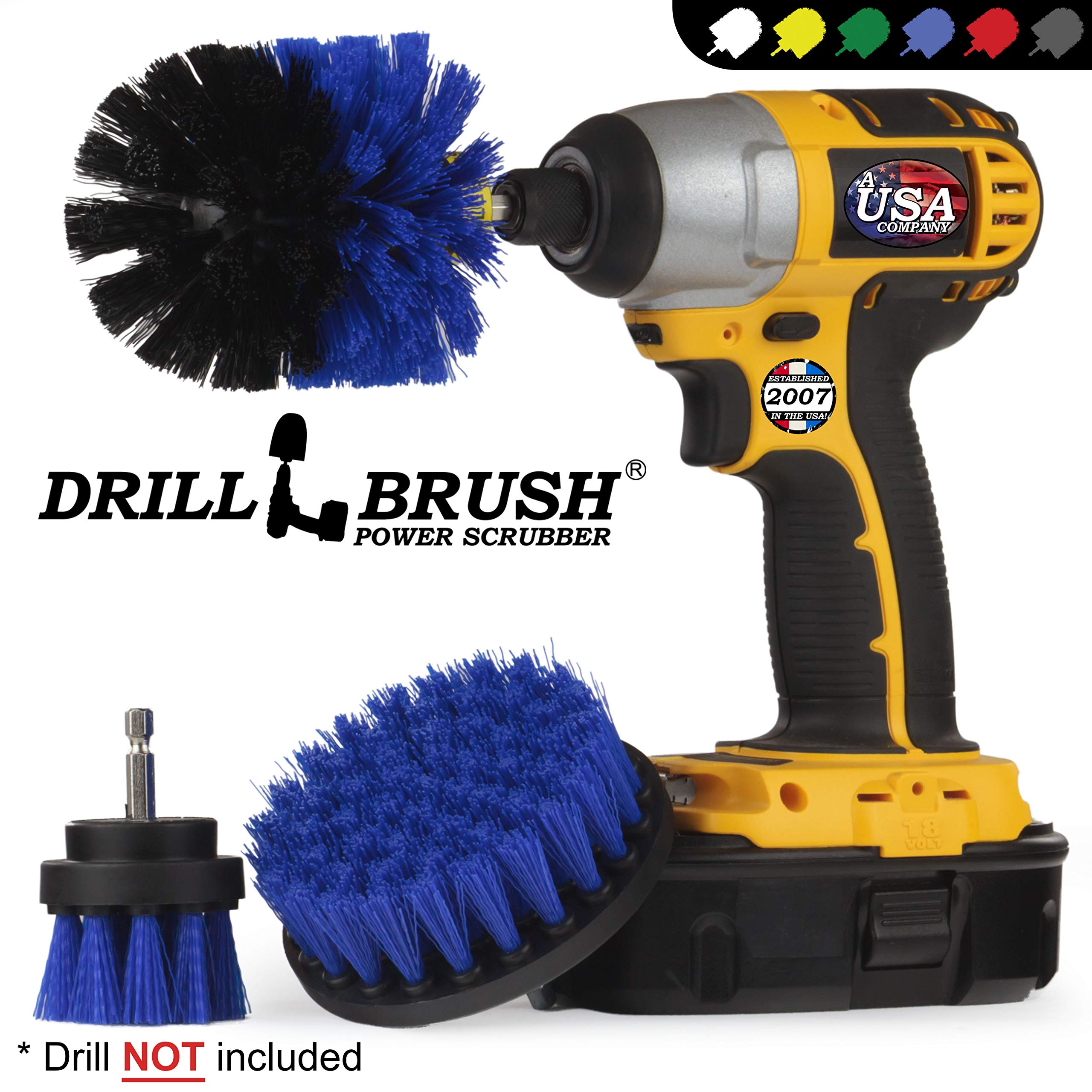 Drill Brush Boat Accessories - Kayak Cleaning Kit - Boat Drill Brush Set - Marine Scrub Brush Attachment For Drill - Rotary Clea