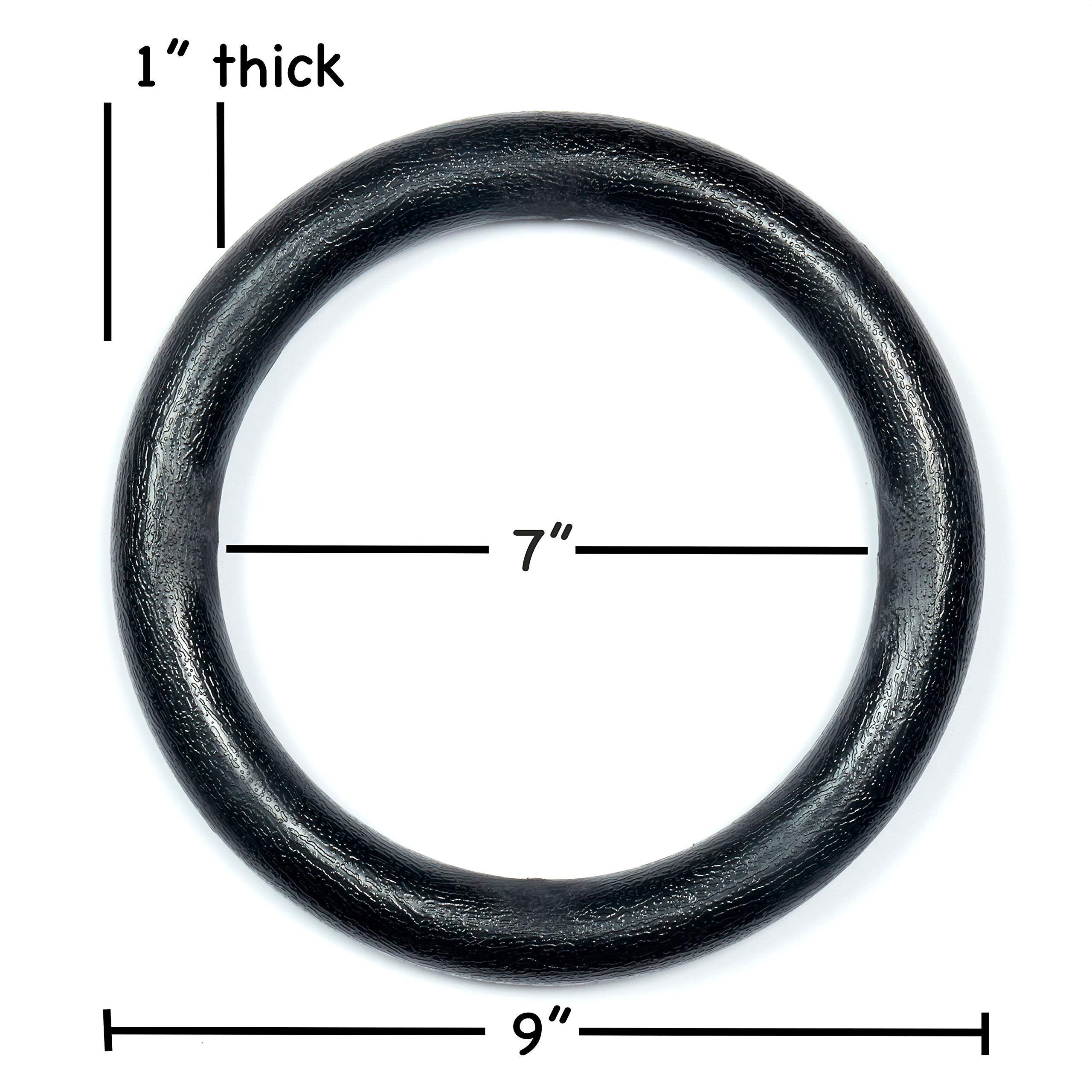Ap Plus Ninja Warrior Rings - Set Of 2 Large Black Traverse Gymnastics Climbing, With Use On Obstacle Courses And Slack Lines, O