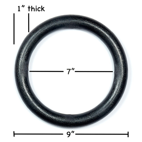 Ap Plus Ninja Warrior Rings - Set Of 2 Large Black Traverse Gymnastics Climbing, With Use On Obstacle Courses And Slack Lines, O