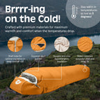 Retrospec Dream 15 Mummy Sleeping Bag For Camping - Insulated Cold Weather, Lightweight, Water-Resistant With Adjustable Draw Co