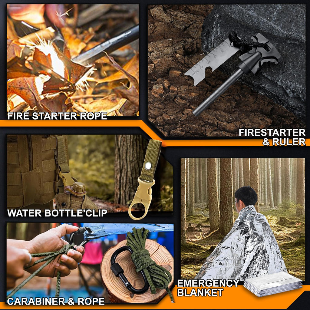 Gifts For Men Him Dad, Survival Kits And Equipment 21 Pcs, Christmas Stocking Stuffers, Anniversary Birthday Gifts For Husband B