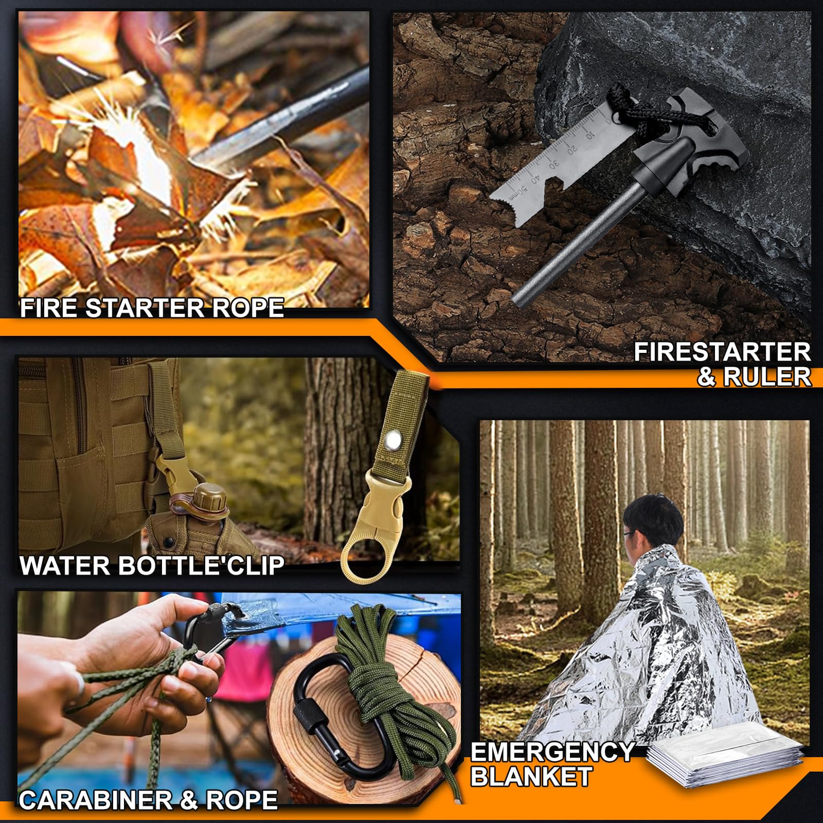 Gifts For Men Him Dad, Survival Kits And Equipment 21 Pcs, Christmas Stocking Stuffers, Anniversary Birthday Gifts For Husband B