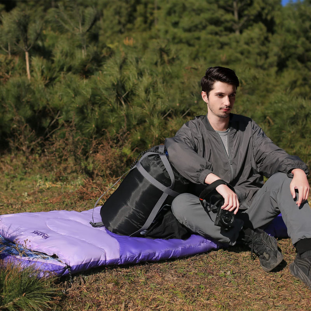 Kanyak Warm & Cool Weather Single Sleeping Bag For Adults Kids, Ideal For Hiking, Camping & Outdoor Adventures, Great Gift For C