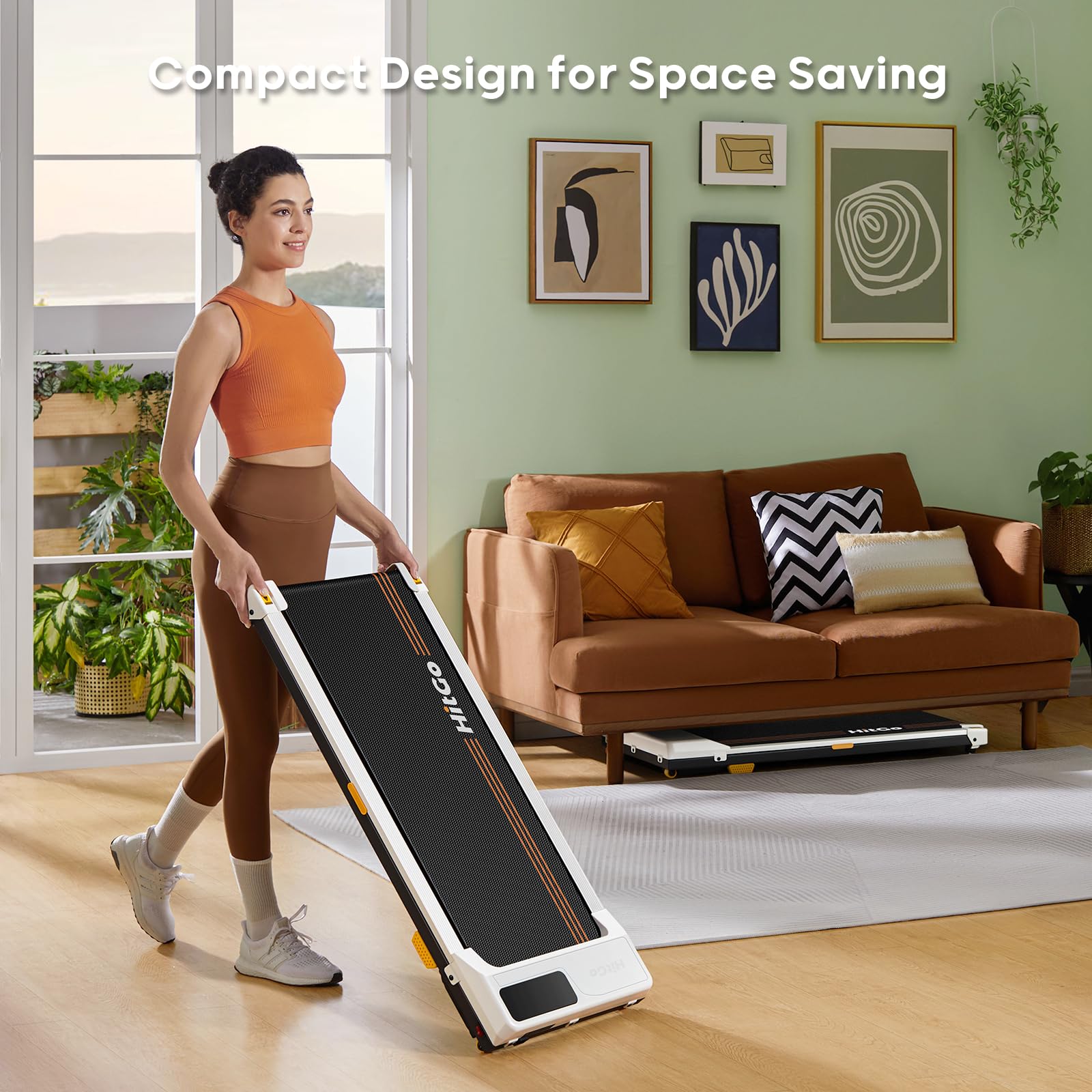 Hitgo Under Desk Treadmill - 2 In 1 Walking & Jogging Pad, Portable With Remote Control & App, 2.5Hp Compact Walking Pad For Hom
