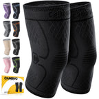 Cambivo 2 Pack Knee Braces For Knee Pain, Knee Compression Sleeve For Men And Women, Knee Support For Meniscus Tear, Running, We