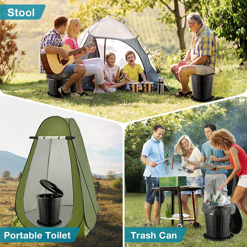 Triptips Upgrade Retractable Portable Toilet For Travel, Adjustable Height Camping Toilet For Adults Kids, Foldable Toilet For C