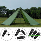 Longeek Hot Tent Teepee Camping Ultralight Waterproof With Porch 4 Seasons Family Silvery Tipi