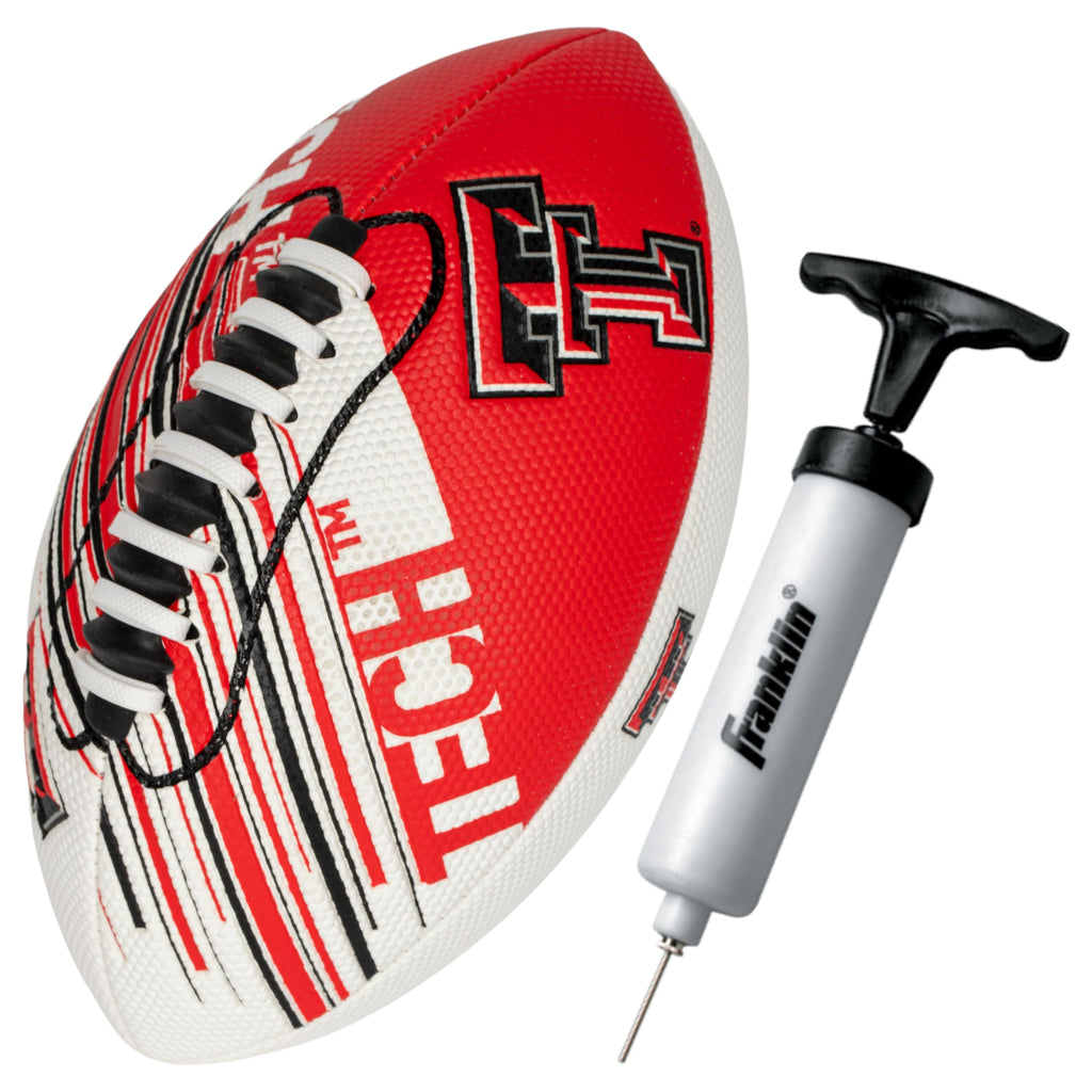 Franklin Sports Texas Tech Raiders Foam Football - Youth Mini Football For Kids - 8.5'' Junior Soft Foam Ball - Spacelace Easy G