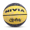 Nivia Graffiti Basketball/Material Rubber/Rubberized Moulded/Panel 8/Suitable for: Indoors Matches/Size  7 (Black/Yellow)