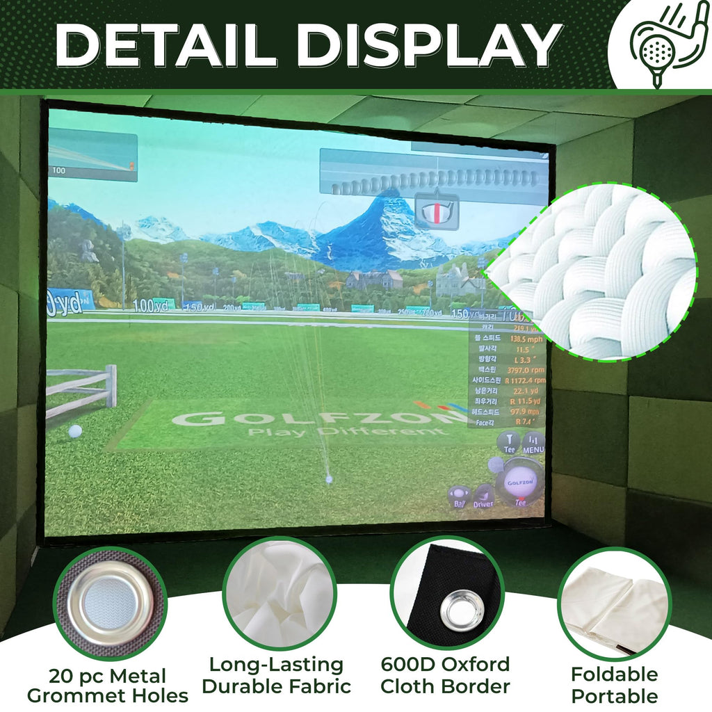 Khampa Golf Impact Screen [910'' X 115.8] Simulator Golf Impact Screen Indoor Impact Screen - Woven Mesh Golf Simulators For Hom