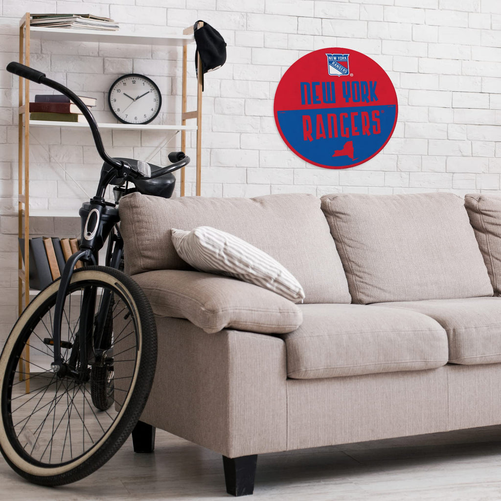 Rico Industries Nhl New York Rangers Classic Shape Cut Pennant - Home And Living Room D  Cor - Soft Felt Ez To Hang, 18X0.10X18