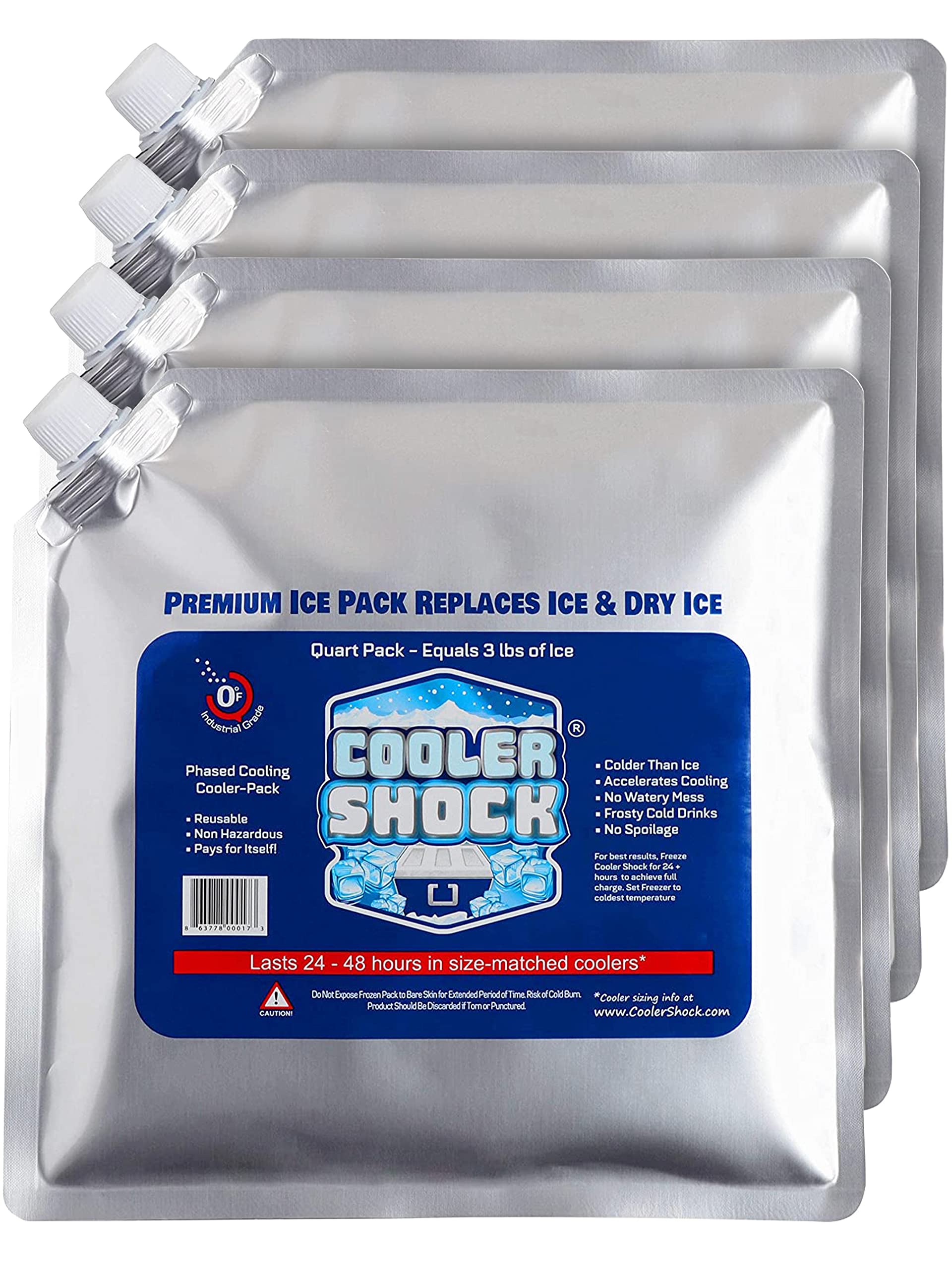 Cooler Shock Ice Packs for Cooler - Long Lasting Reusable Freezer Packs for Coolers - Cooler Ice Packs for Camping Gear, Fishing