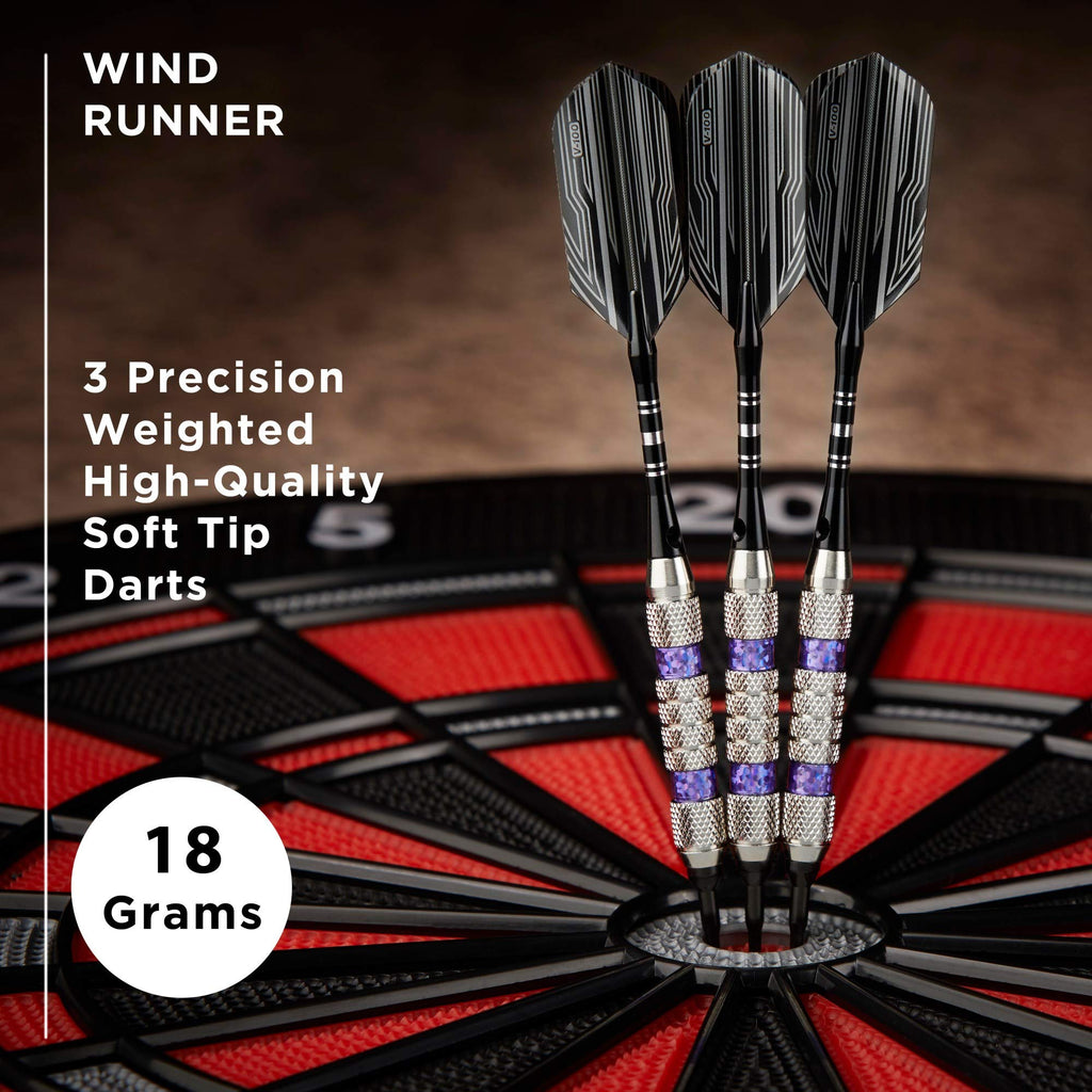 Viper Wind Runner Soft Tip Darts, Purple Rings, 18 Grams