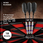 Viper Wind Runner Soft Tip Darts, Purple Rings, 18 Grams