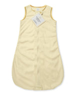 Swaddledesigns Baby Velvet Sleeping Sack, Pastel Yellow With Yellow Trim, 0-6 Months, Wearable Blanket With 2-Way Zipper