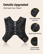 PACEARTH Weighted Vest,6lb/8lb/10lb/12lb/16lb/20lb/25lb/30lb Weight Vest with Reflective Stripe, Body Weight Vests for Women, Me