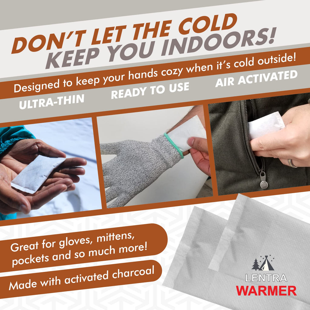 Hot Hand Warmers - 50 Count - 10 Hours Long Lasting Heat, Safe Natural Odorless Air Activated Heat Packs For Hands, Toes And Bod