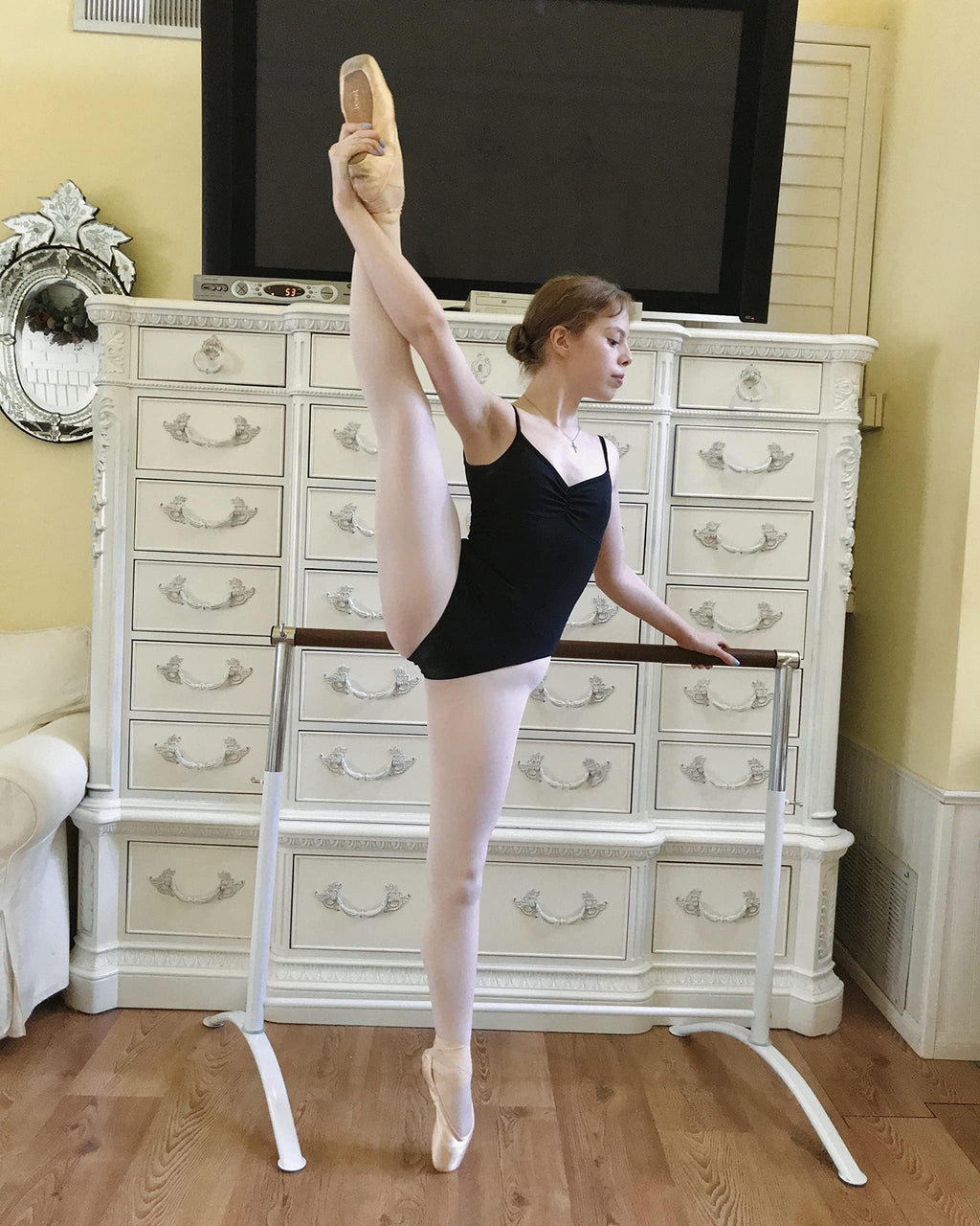 Ballet Barre Portable For Home Or Studio, Freestanding Adjustable Bar For Stretch, Balance, Pilates, Dance Or Active Workouts, S