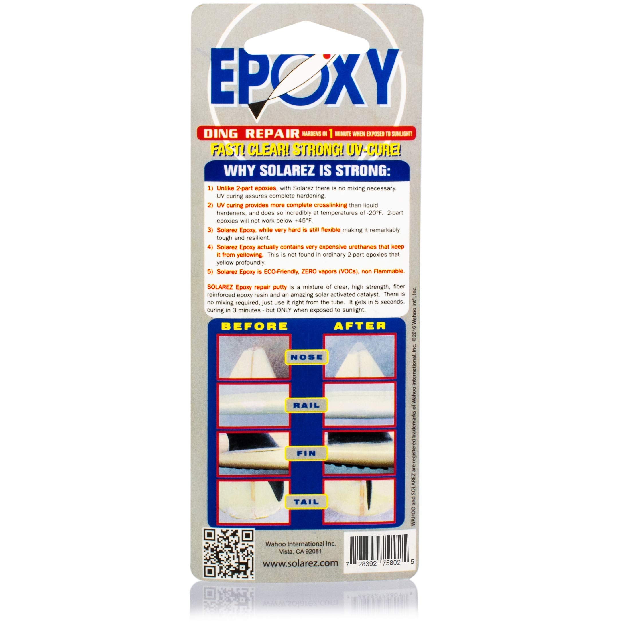 Solarez Uv Cure Epoxy Ding Repair Resin - Sup Paddle-Board & Surfboard Repair (0.5 Oz) Cures In 2-3 Mins! Non Yellowing, Eco-Fri