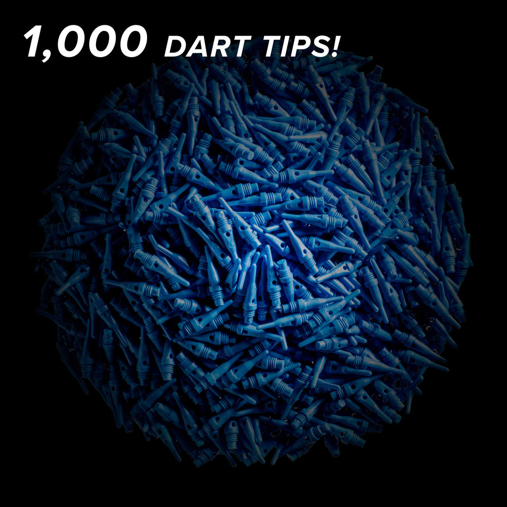 Viper Dart Accessory: Tufflex S.S. (Super Short) 2Ba Thread Soft Tip Dart Points, Blue, 1000 Pack