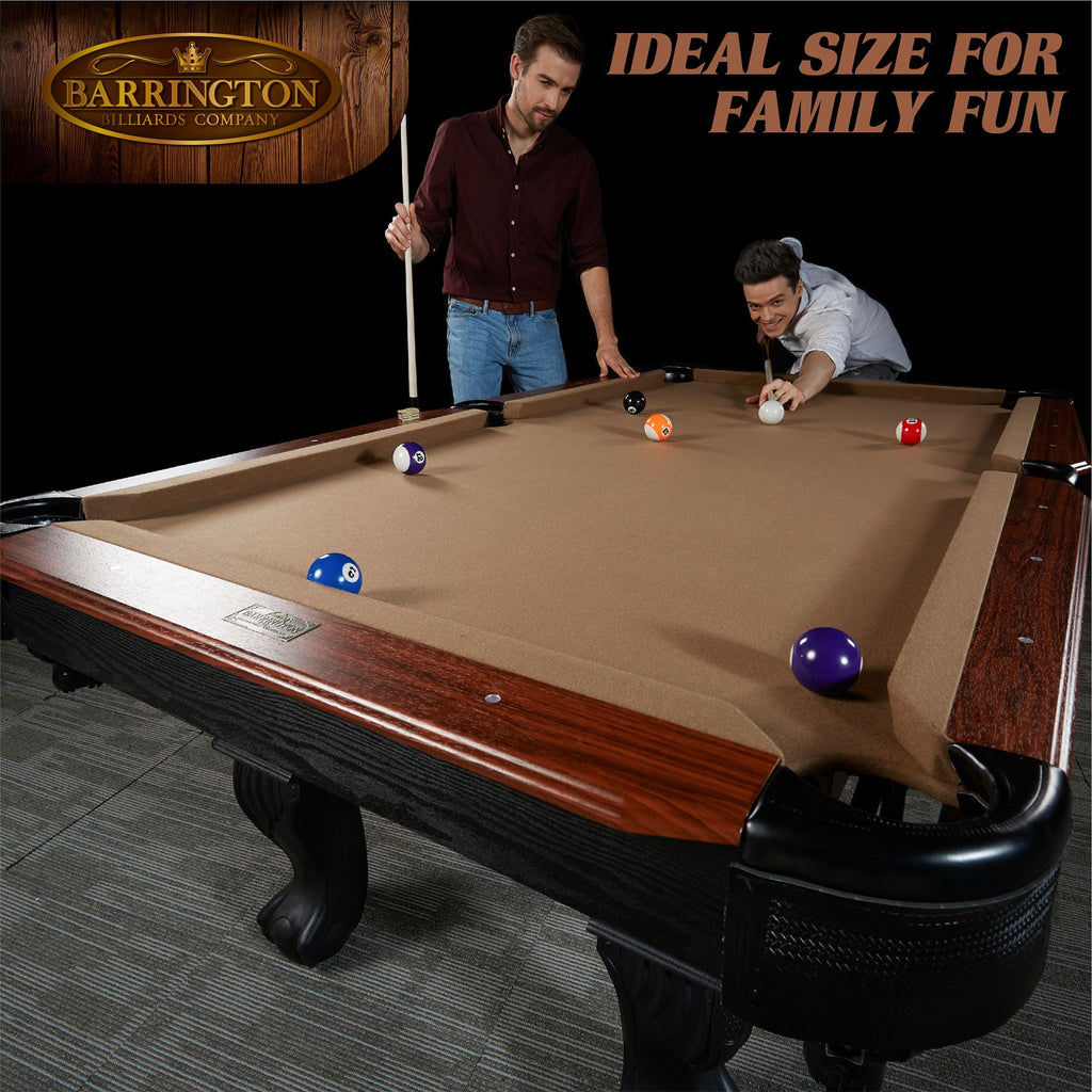 Barrington Billiards 7.5' Belmont Drop Pocket Table With Pool Ball And Cue Stick Set