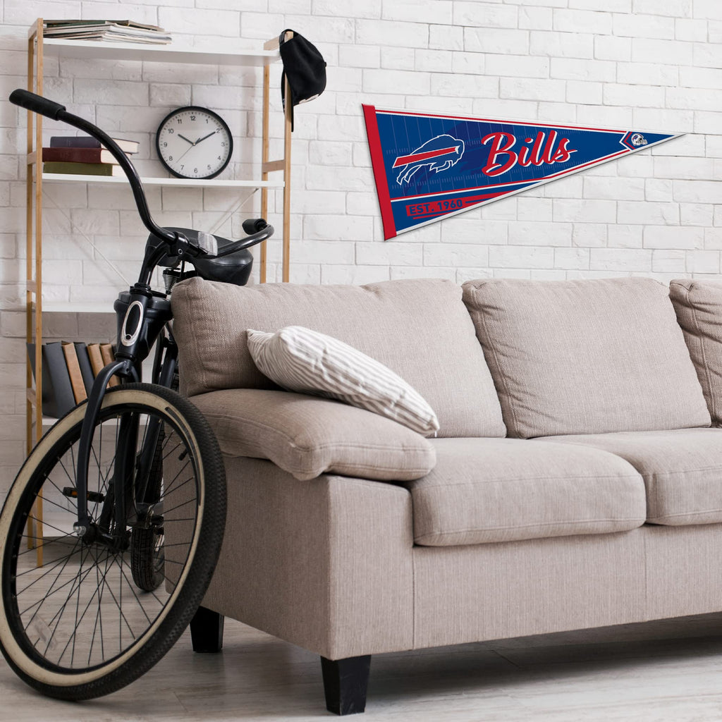 Rico Industries Nfl Football Buffalo Bills Classic 12'' X 30'' Felt Wall D  Cor Pennant - Great For Home/Bed Room/Man Cave D  Co