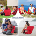 Wide Stadium Seat For Bleachers With Back Support -2 Pack Reclining Adults Camping Stadium Chair Extra Thick Cushion Bleacher Se