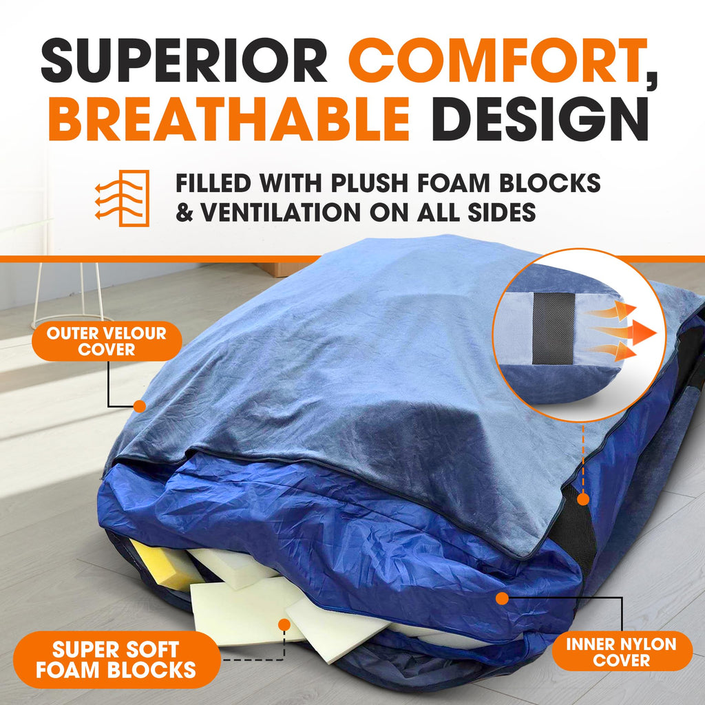 Cheer Collection Crash Pad - Crash Pads for Kids Sensory with Washable Cover - Sensory Room Must Haves - Crash Mat (4 x 4 FT)