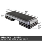 The Step (Made In Usa Original Aerobic Platform For Total Body Fitness - Health Club 4 Risers Grey