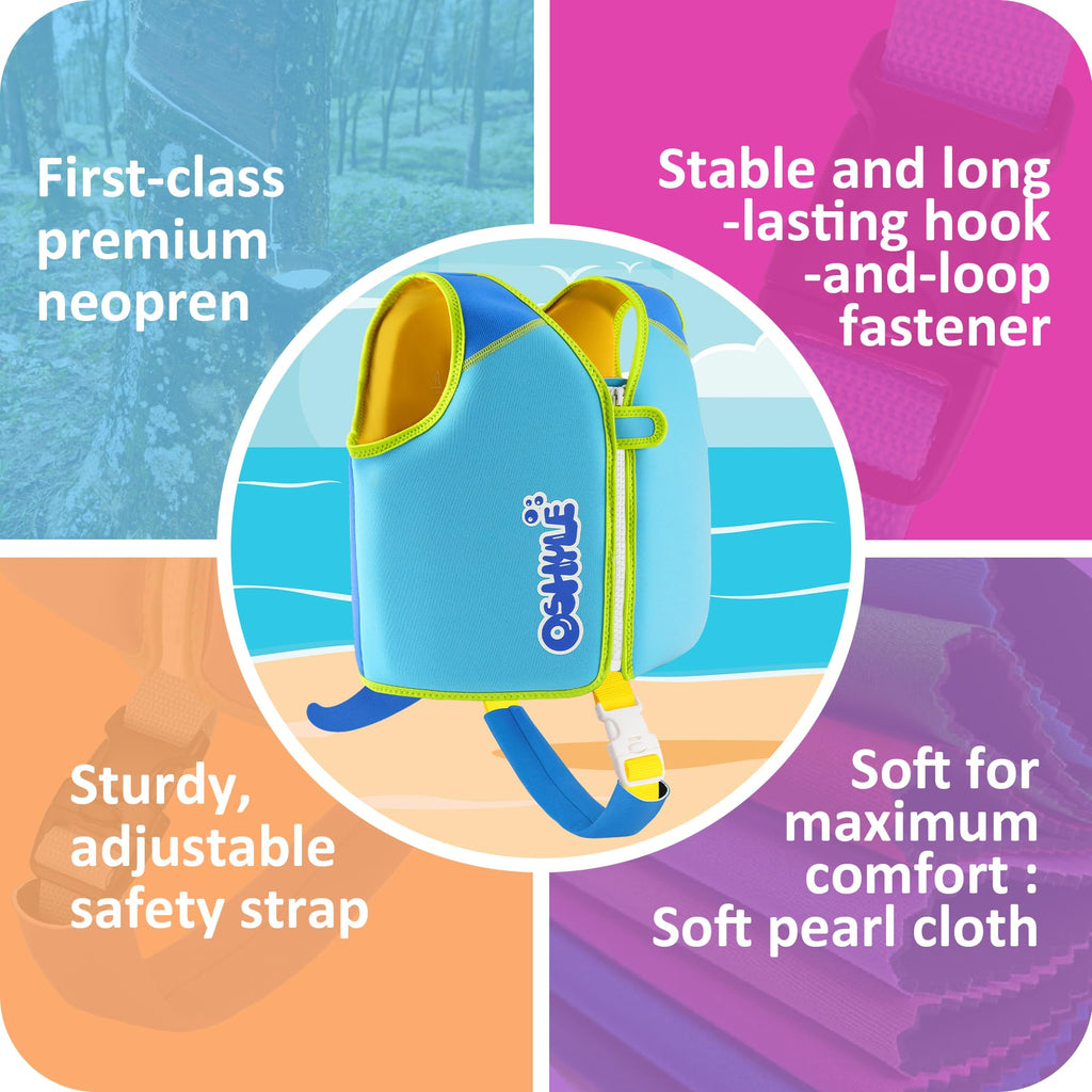 Oshyle Children'S Girls Boys Swimming Vest For Toddlers With Adjustable Safety Straps Age 1-9 (Rays, S(1-3))