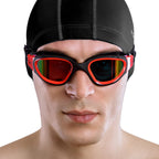 Aqtivaqua Swimming Goggles Polarized Swim Goggles For Adults Men Women Kids Youth Girls Boys Children Dx (Red, Polarized)