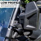 Bevel Engineering Utv Rear View Side Mirror Kit (2 Pack) - Fits With 16 - 2 Round Roll Cage Bar - Break Away And Adjustable - Hi