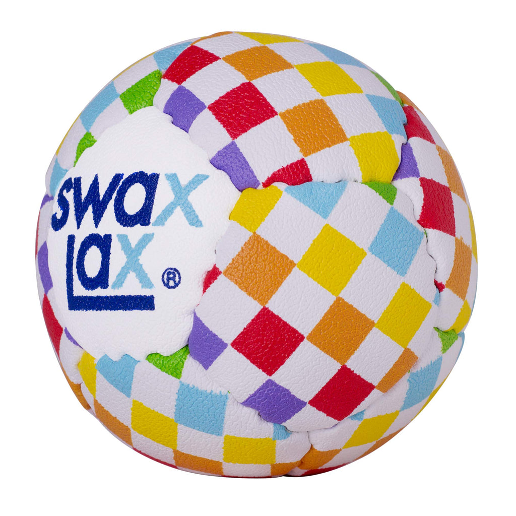 Swax Lax Lacrosse Training Ball - Indoor Outdoor Practice Less Bounce & Rebounds (1 Rainbow)