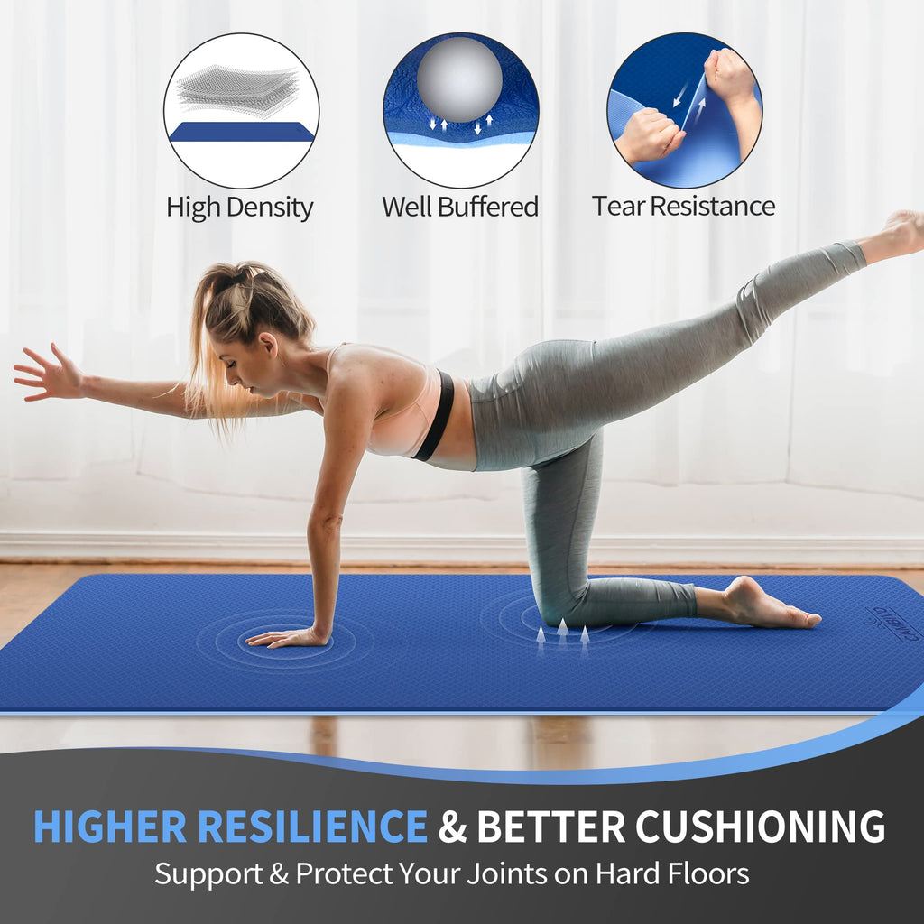 Cambivo Extra Wide Yoga Mat For Women And Men (72''X 32''X 1/4''), Eco-Friendly Sgs Certified, Large Tpe Exercise Fitness Mat Fo