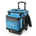 Arctic Zone Titan Deep Freeze 60 (50+10) Can Collapsible Rolling Cooler With Wheels And All-Terrain Cart, Process Blue