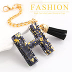 Letter Charm Accessories for Stanley Cup 1 PCS Cute Initial Keychain Handle Charm for Stanley Tumbler for Women Black Letter H