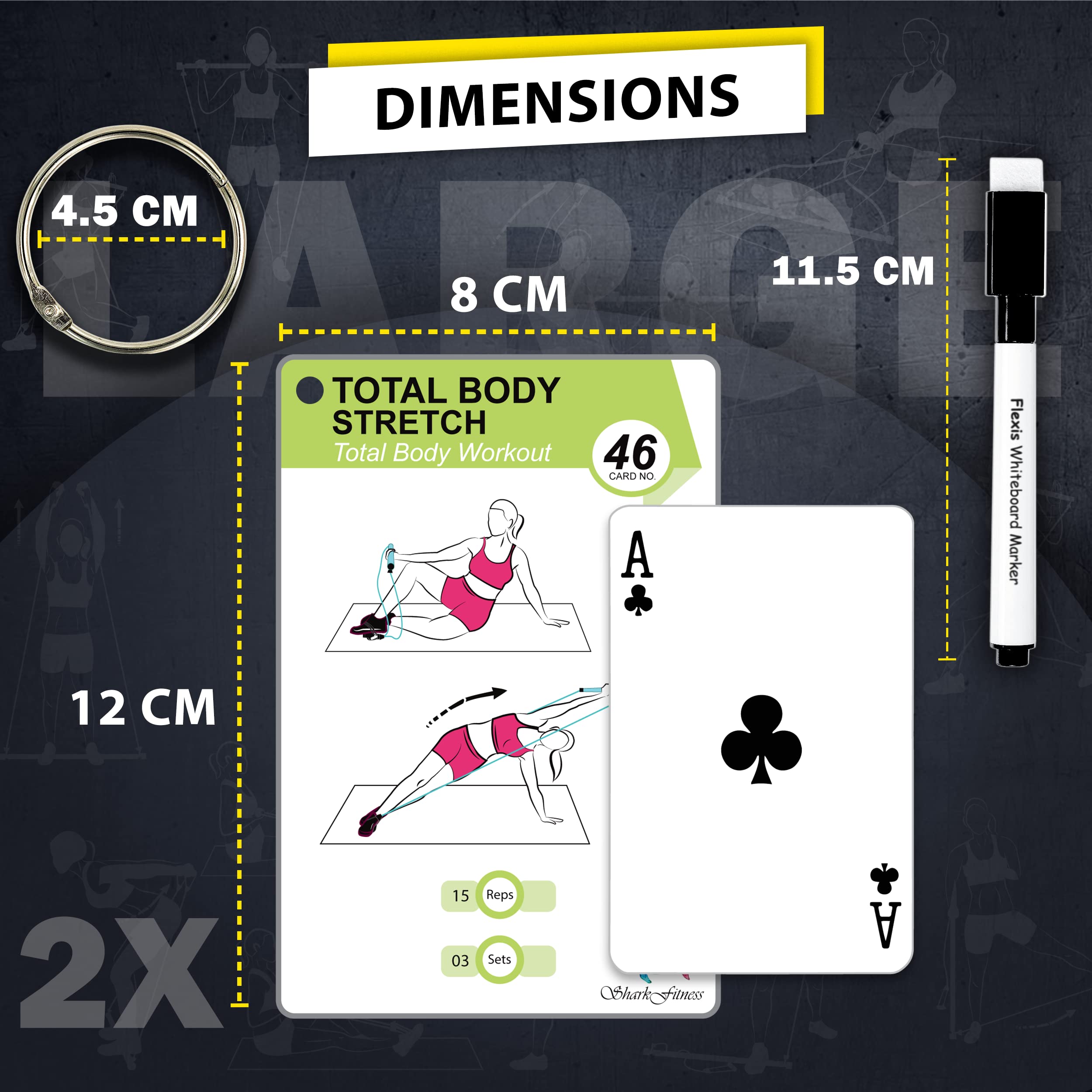 Flexies Pilates Bar Workout Cards - 58 Exercise Cards With Pilates Stick Work Out Postures, Instructions & Breathing Tips  Free