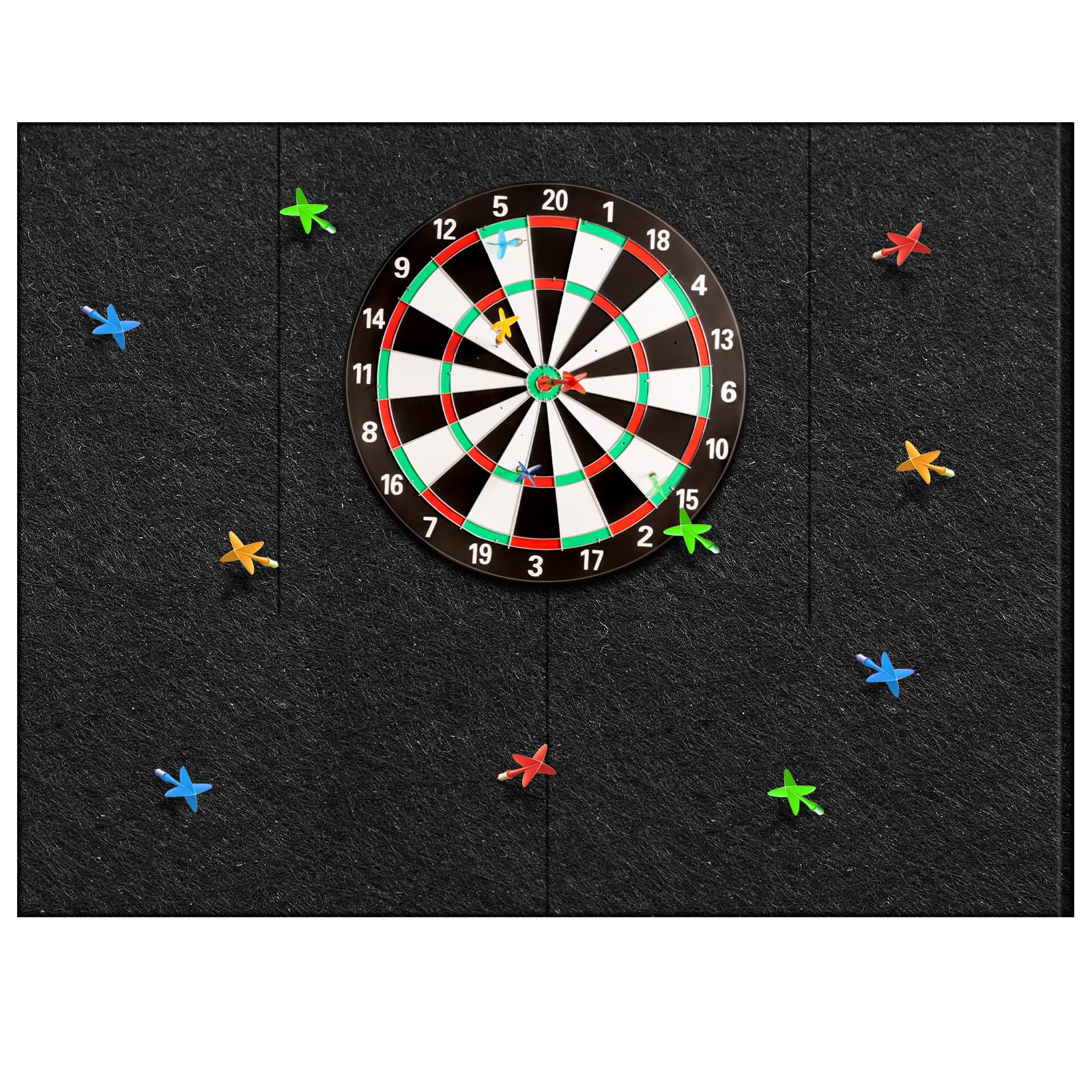 Windkream Dart Board Wall Protector, 47 x 35 in, 0.5 in Thick Felt Dart Board Surround Backboard, Self-Adhesive Wall Protection 