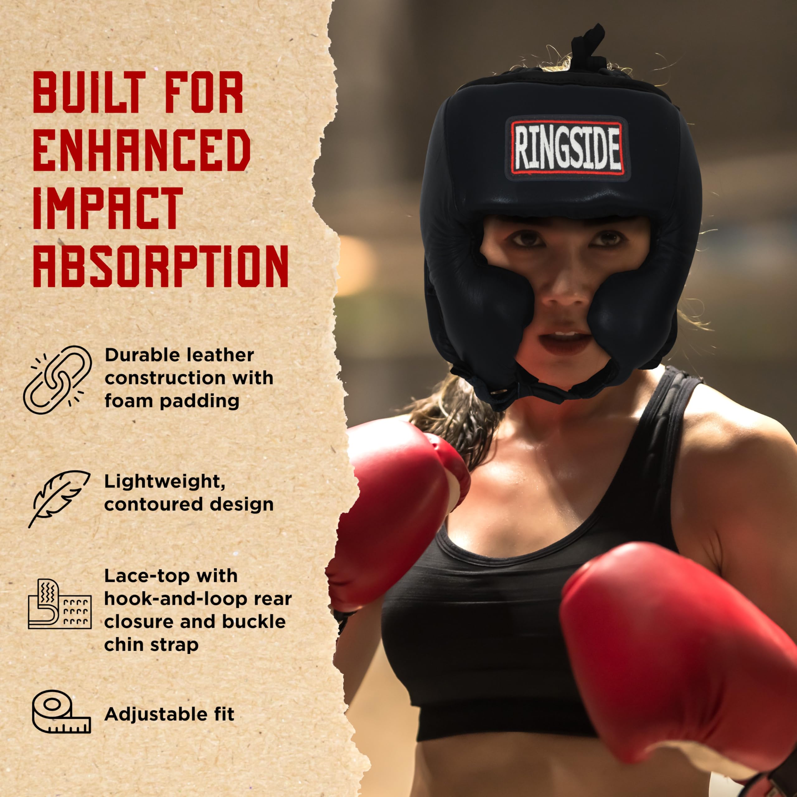 Ringside Competition-Like Boxing Sparring Training Headgear With Cheeks, Blue, Xl