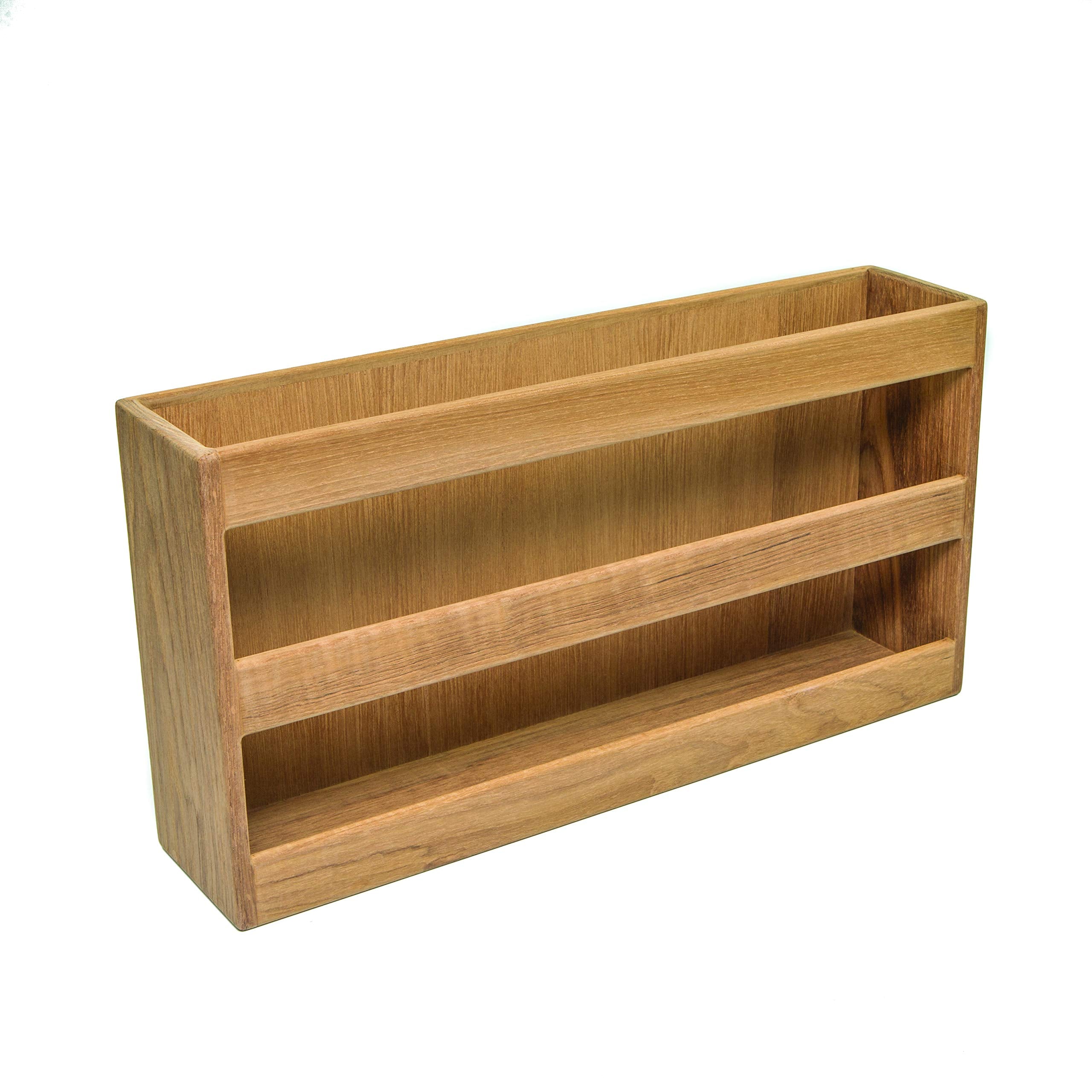Whitecap 62508 Teak Double-Wide Magazine Rack