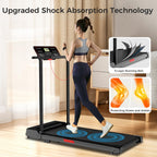 Portable Treadmills For Home, Compact Treadmill With Handles, 3.0Hp Walking Pad Treadmill With Removable Desk Workstation, Runni