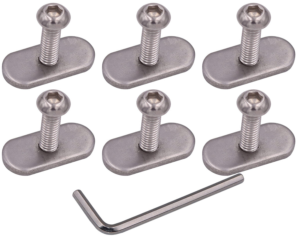 Meter Star 6 Pcs 304 Stainless Steel Kayak Rail Screws & M6 Track Nuts Rail Hardware Gear Mounting Replacement Kit For Kayaks Ca