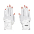 MAZEL Women s Golf Gloves One Pair Open-Finger Design,Breathable Hot Wet Weather Sweat-Absorbing,Fit Size S M L XL (White, Smal