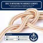 Rainiersupplyco Boat Anchor Rope - Double Braided Marine Rope Anchor Line - 100 Ft X 3/8 Inch Nylon Boating Line With 316 Stainl