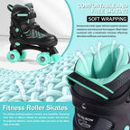 PAPAISON Roller Skates for Girls Ages 8-12, Adjustable Size Youth Women Quad Skates with Light up Wheels Indoor Outdoor