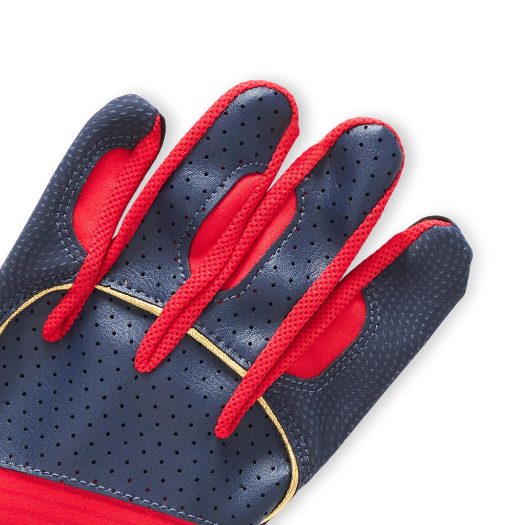 Under Armour Men'S Harper Baseball Gloves, (410) Midnight Navy/Red/Metallic Gold, Small
