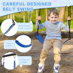 Erommy 3 Seats Swing Sets For Backyard, 1 Saucer Swing, 1 Belt Swing And 1 Baby Swingset, Heavy Duty Outdoor Playset With Adjust